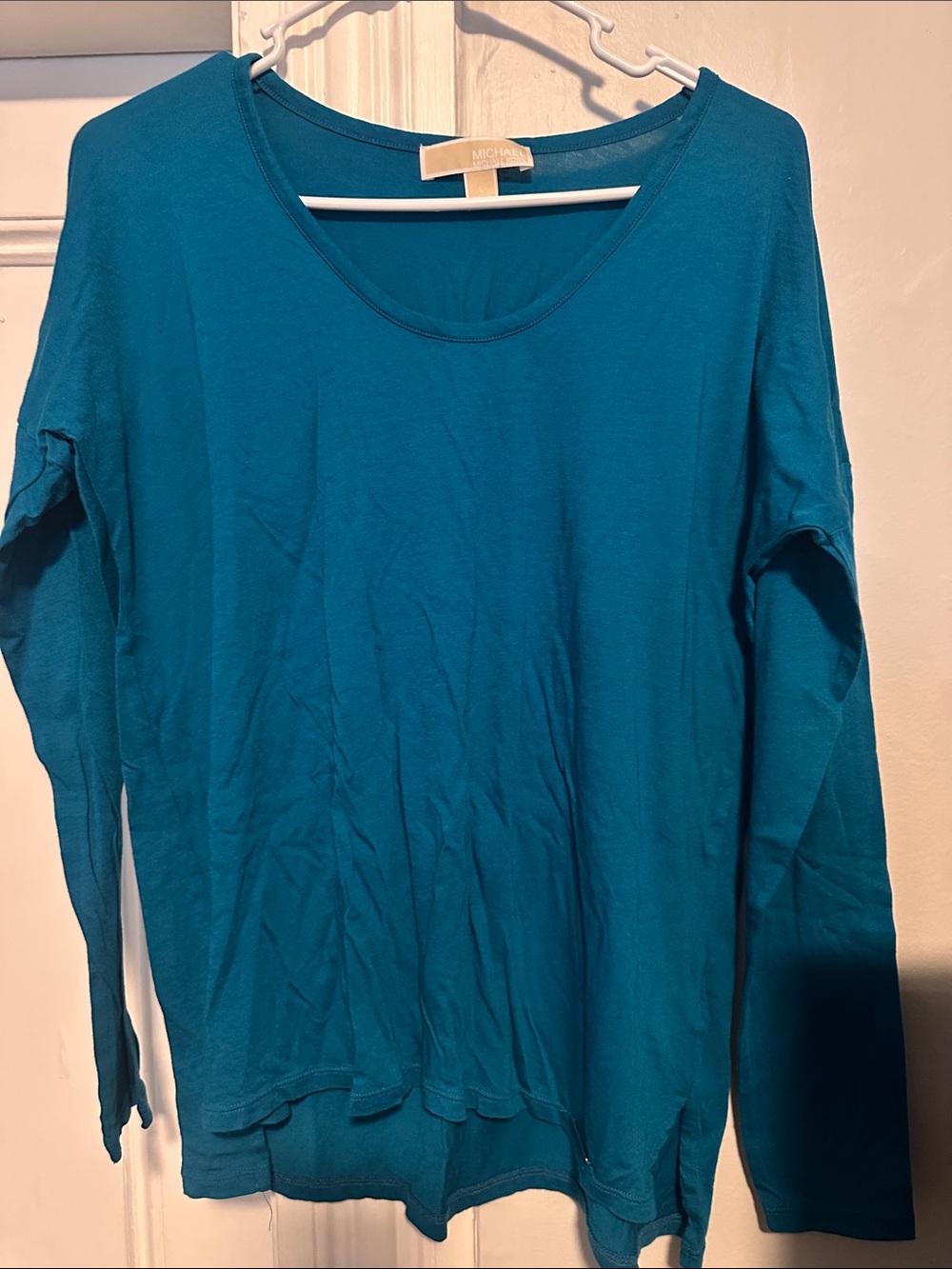 Michael Stars Teal Scoop Neck Long Sleeve Top
